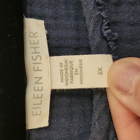 Eileen Fisher Dark Blue Blouse - Picture 5 of 7